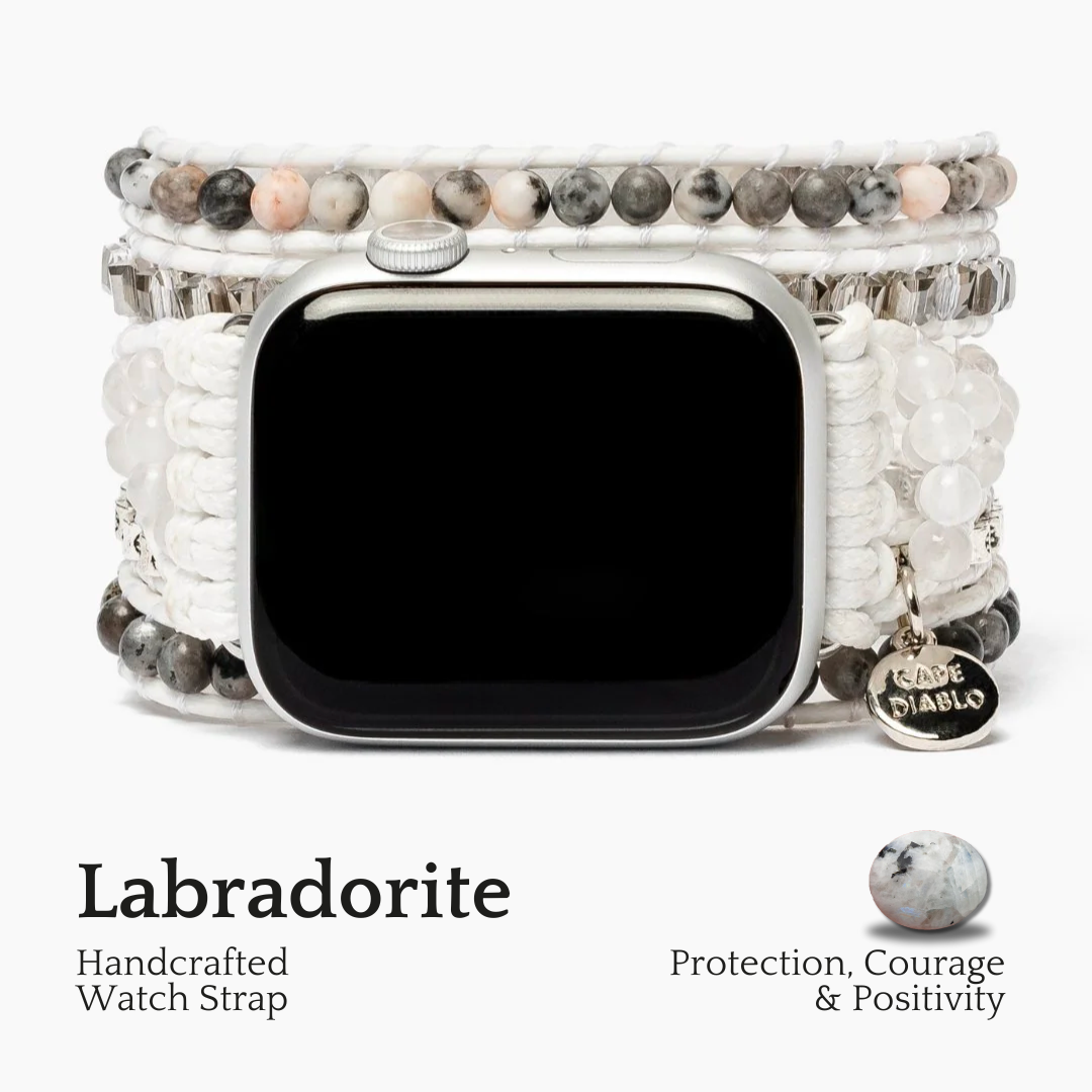 Bracelet Apple Watch en Labradorite blanche