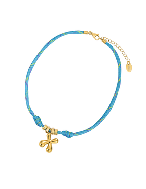 Goldene Bubble Letter Seil Halskette