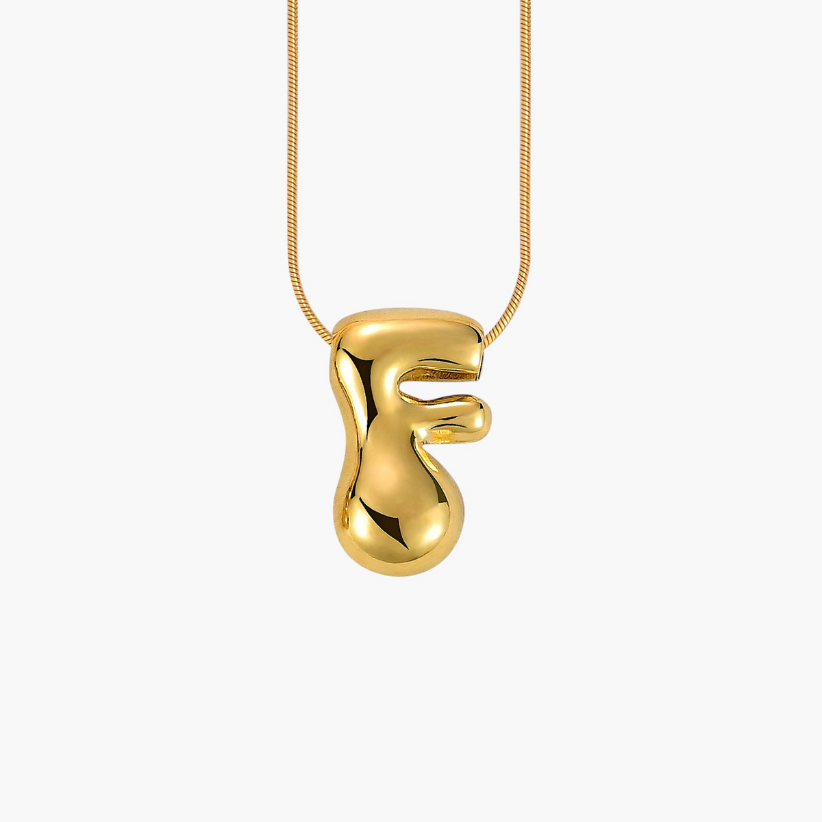 Golden Glow Bubble Letter Initial Halskette