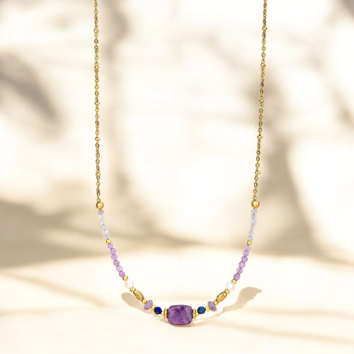 Mitternachts-Achat-Lotus-Armband