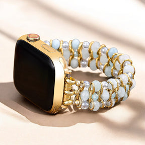 Aquamarin leuchtendes geflochtenes Apple Watch Armband