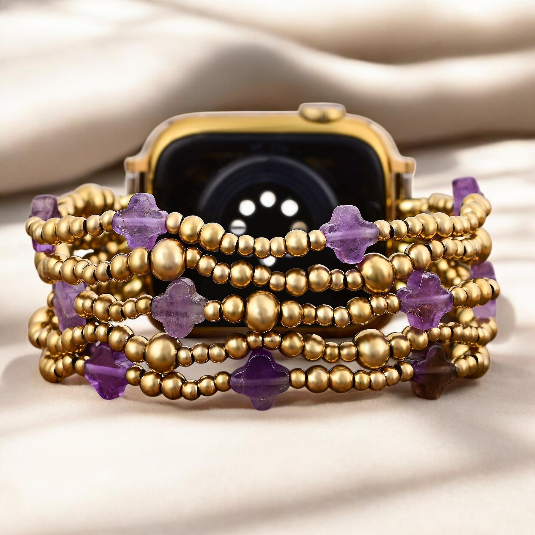 Purple Majesty Cross Stretch Apple Watch Armband