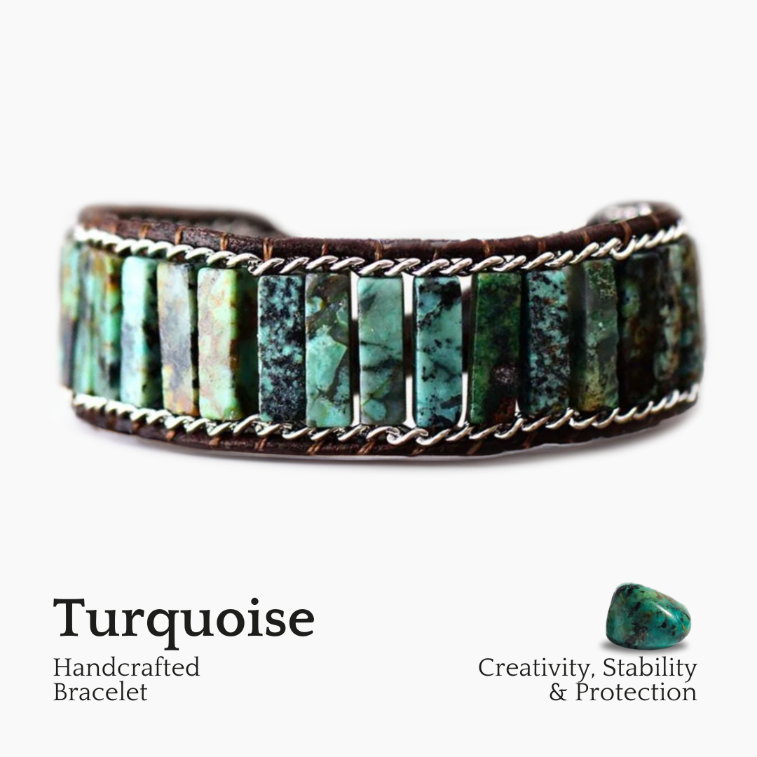 Bracelet Manchette Turquoise Océanique homme
