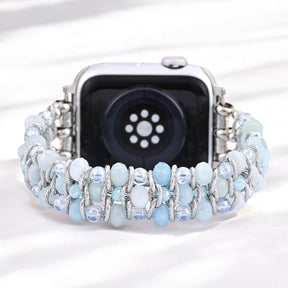 Aquamarin-Saphir geflochtenes Apple Watch Armband