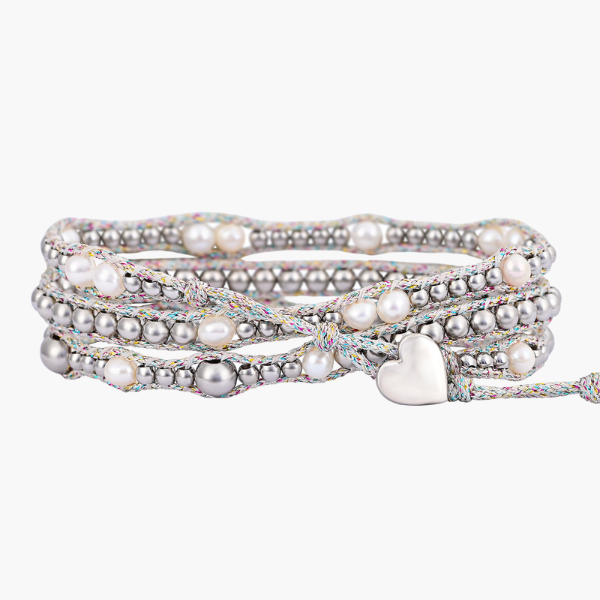 Bracelet enveloppant de protection avec perles brillantes