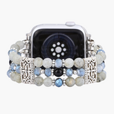 Bracelet extensible artisanal en labradorite indigo pour Apple Watch