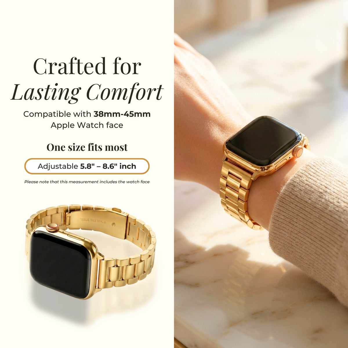 Bracelet Apple Watch classique en or de luxe