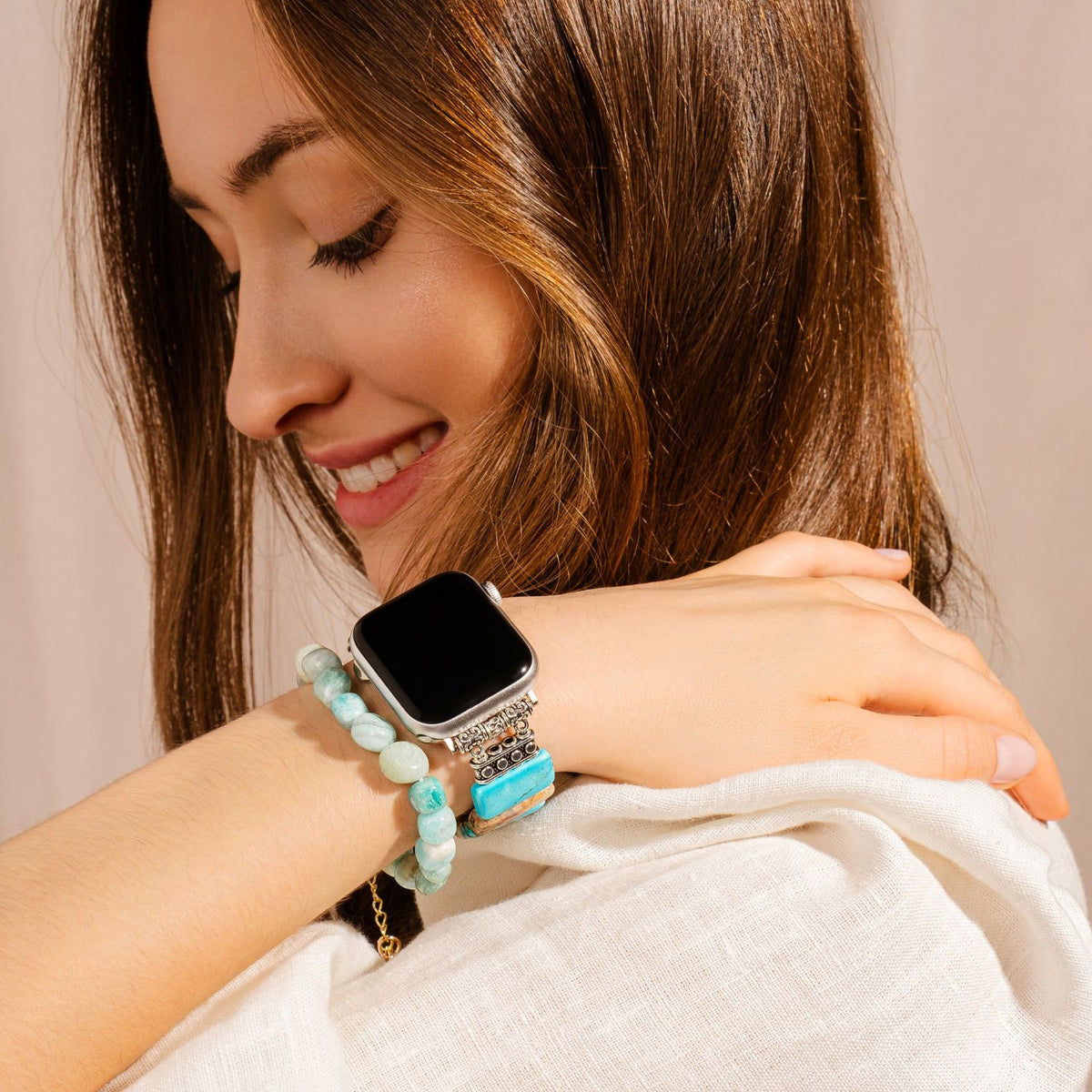 Coastal Türkis Stretch Apple Watch Armband