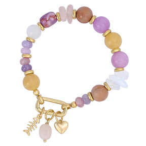 Bracelet charme floraison au coucher du soleil