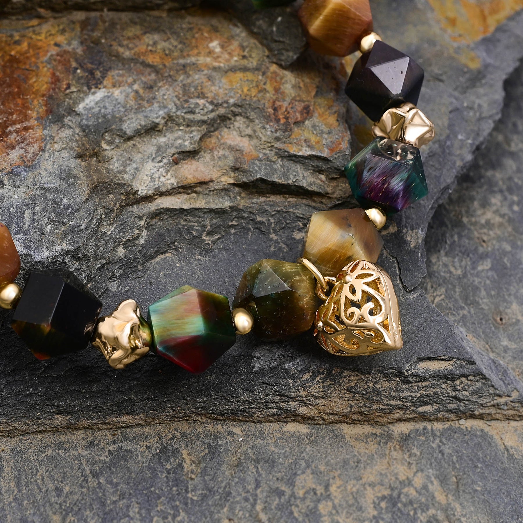 Bracelet de charme d'amour en pierre de lune