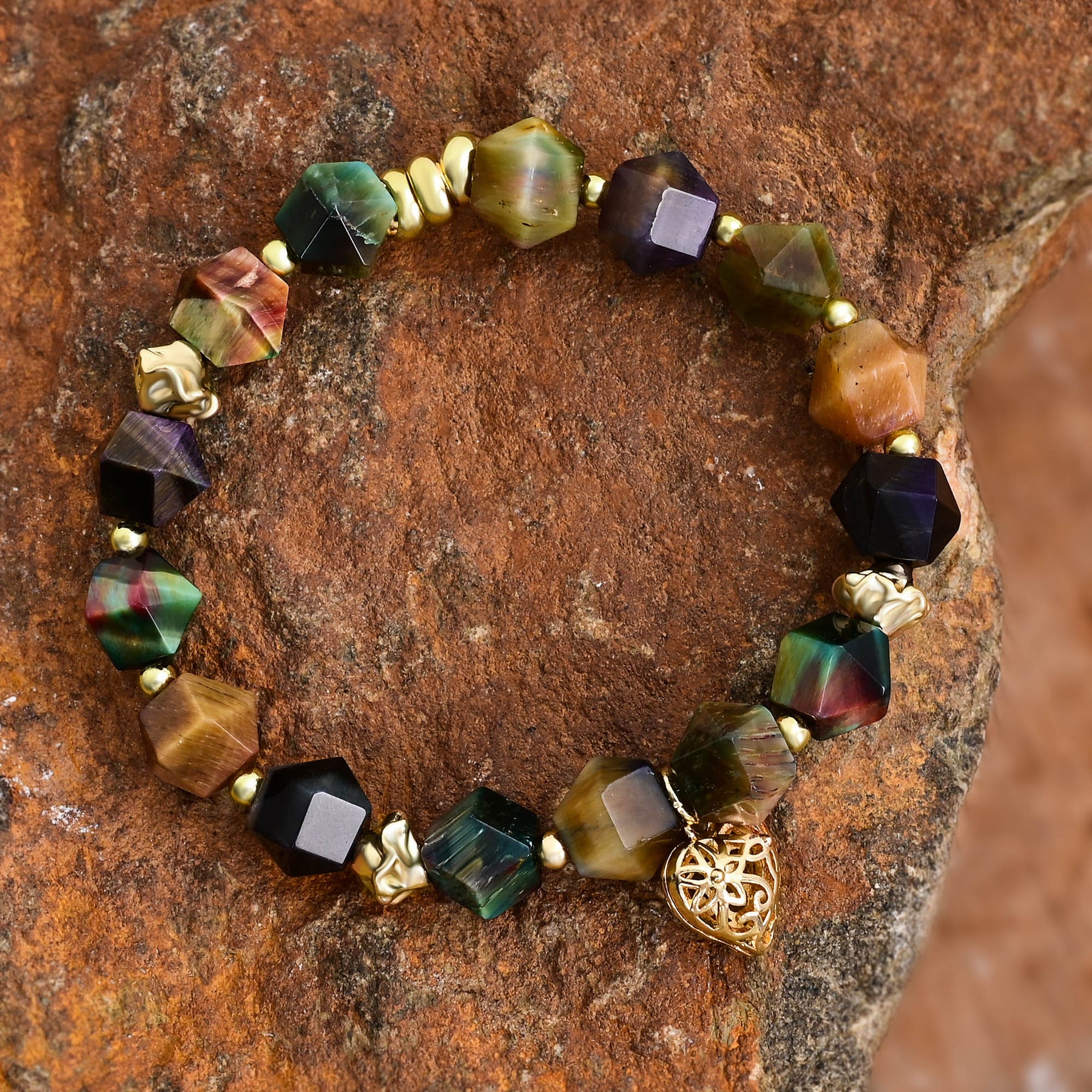 Bracelet de charme d'amour en pierre de lune