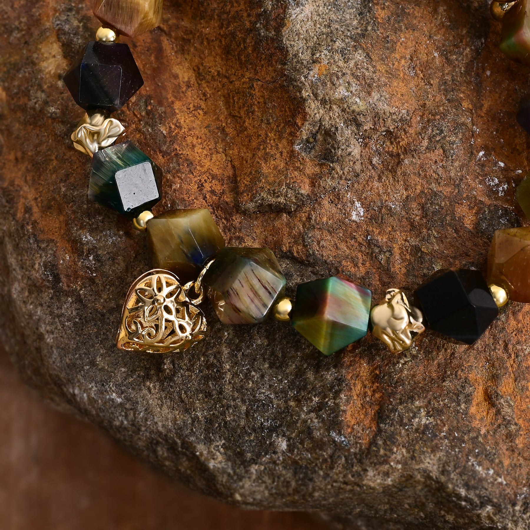 Bracelet de charme d'amour en pierre de lune