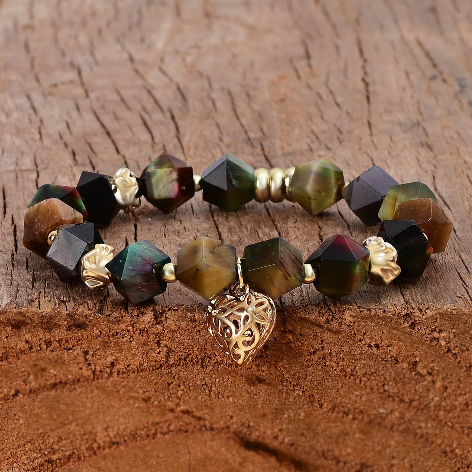 Bracelet de charme d'amour en pierre de lune