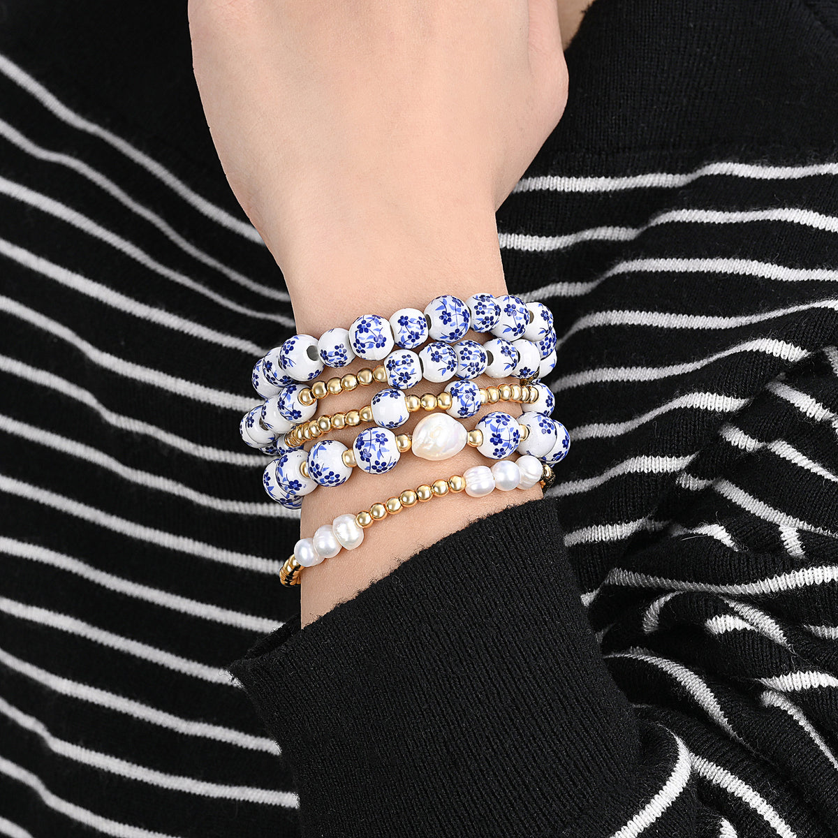 Azurblüte Perlenarmband