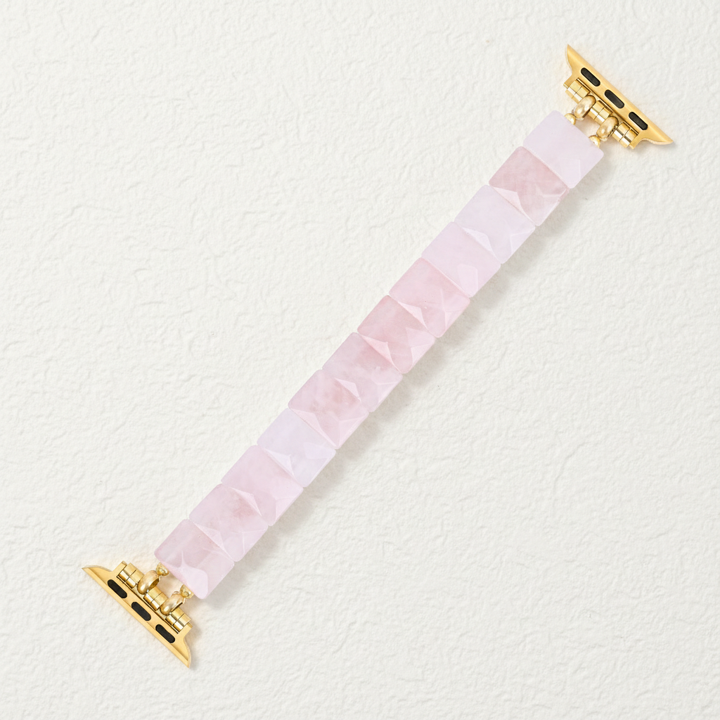 Bracelet extensible en quartz couleur rose pour Apple Watch