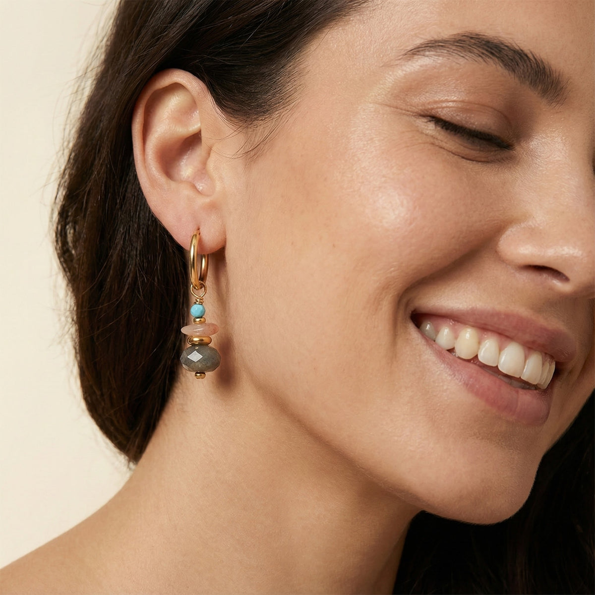 Boucles d'oreilles Aurora Labradorite