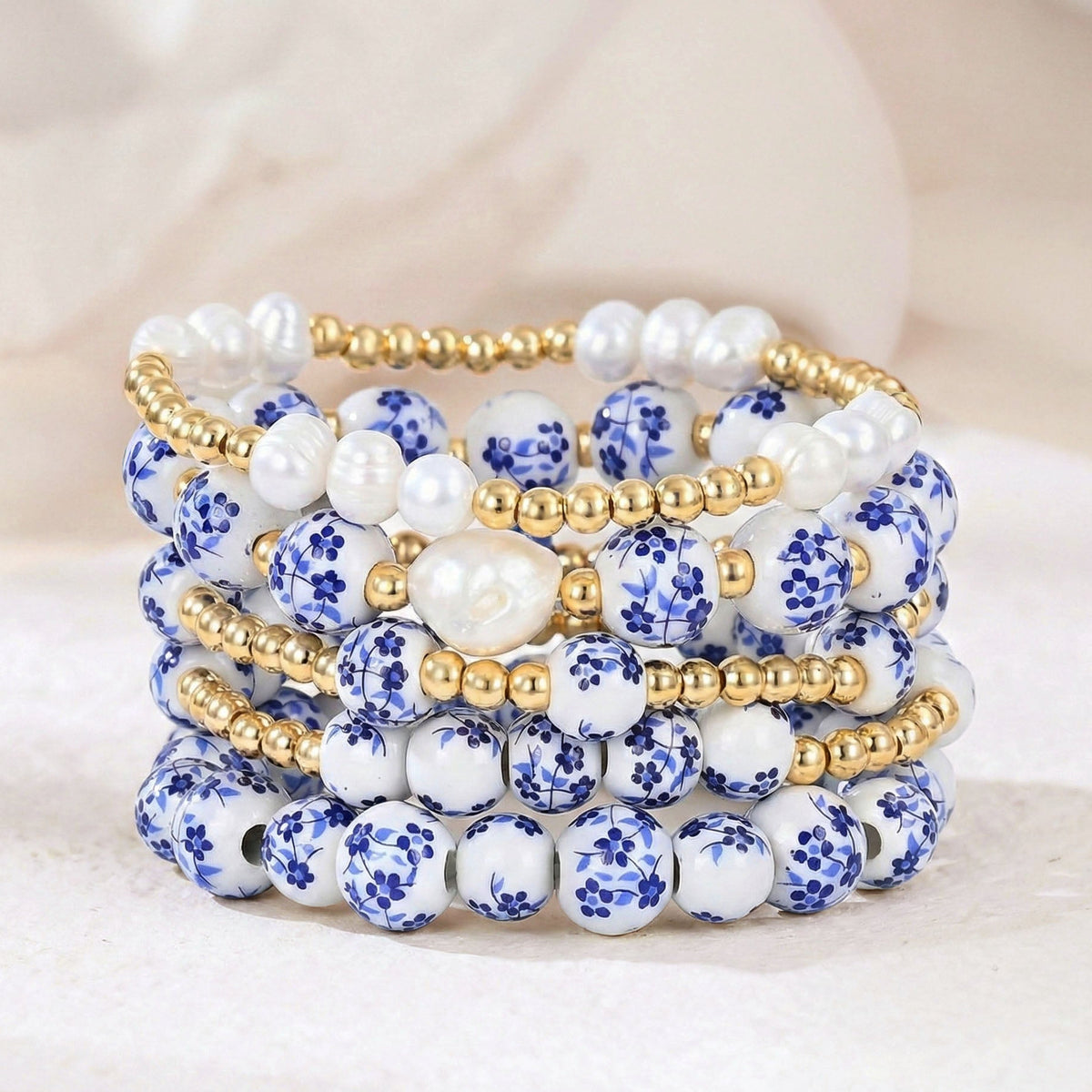 Azurblüte Perlenarmband