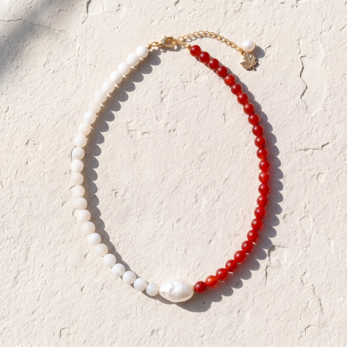 Collier perlé en perles d'érable du Canada Pearl