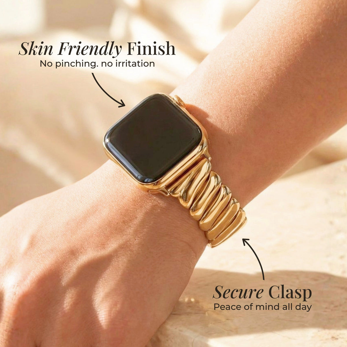 Bracelet de luxe Golden Glamour pour Apple Watch
