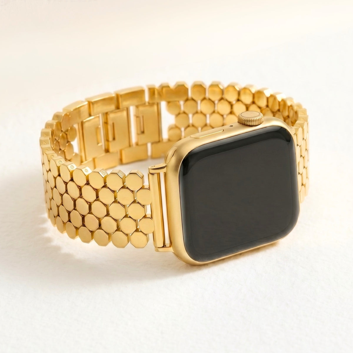 Goldenes Honigwaben Luxus Apple Watch Armband