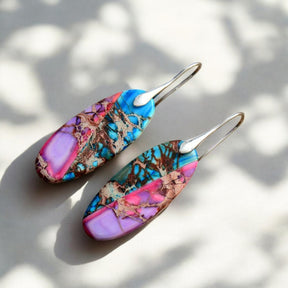 Boucles d'oreilles en jaspe élémentaire