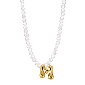 Collier Initial en Perles Bulles