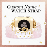 Bracelet extensible Apple Watch en quartz rose personnalisé