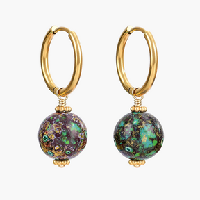 Emerald Eclipse Sprenkel Kugel Creolen