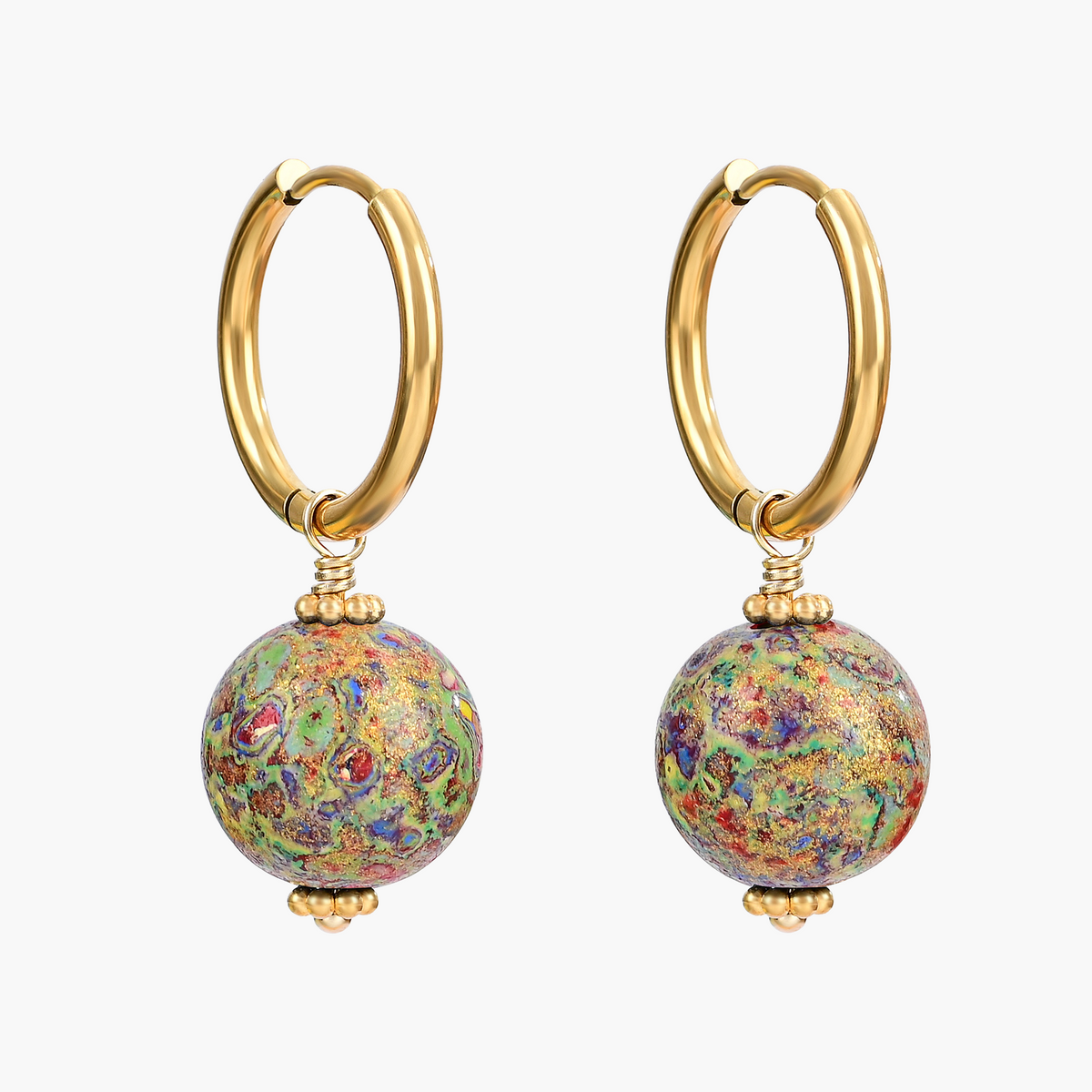 Boucles d'oreilles créoles Orbe moucheté Brume des prés