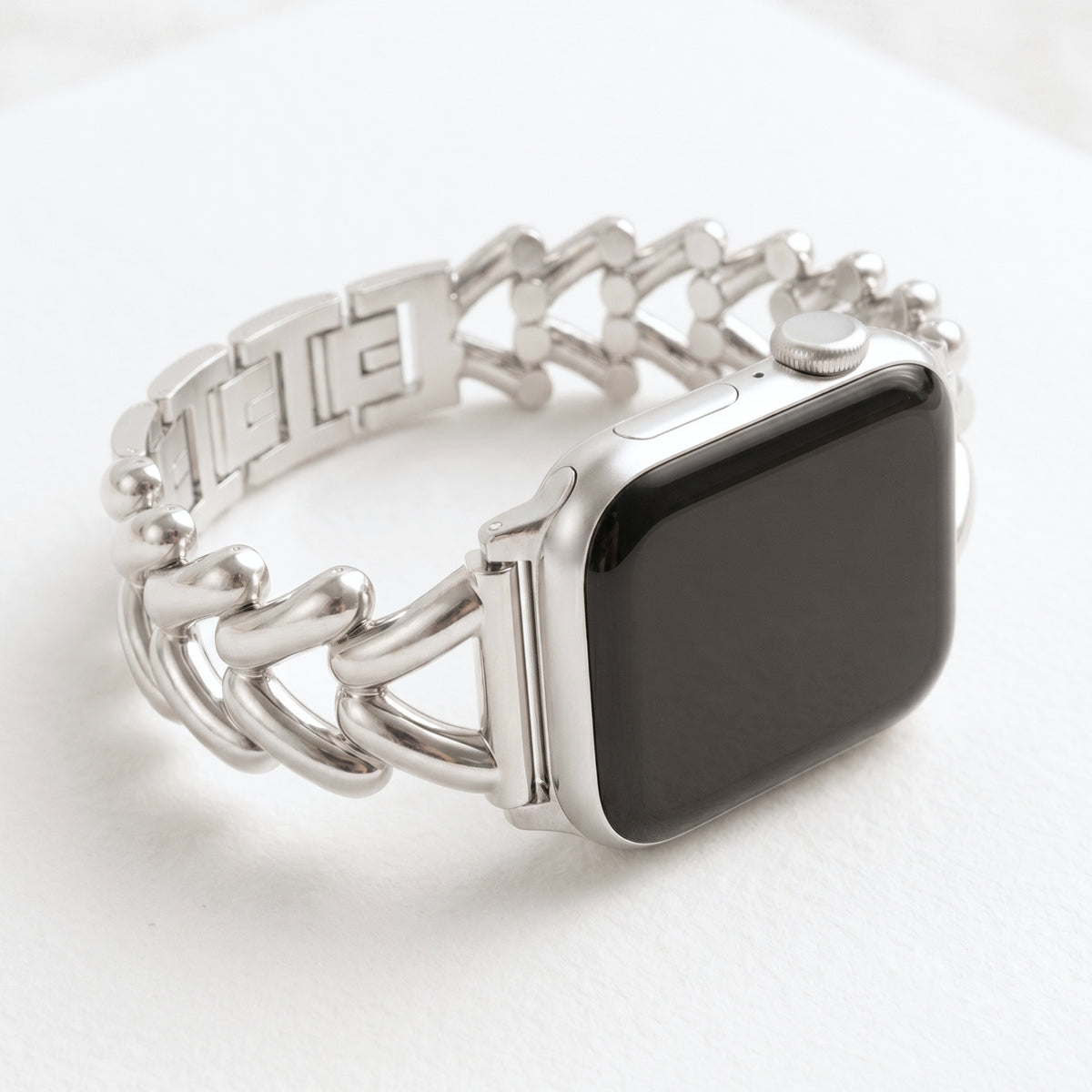 Bracelet de luxe en tresse de platine pour Apple Watch