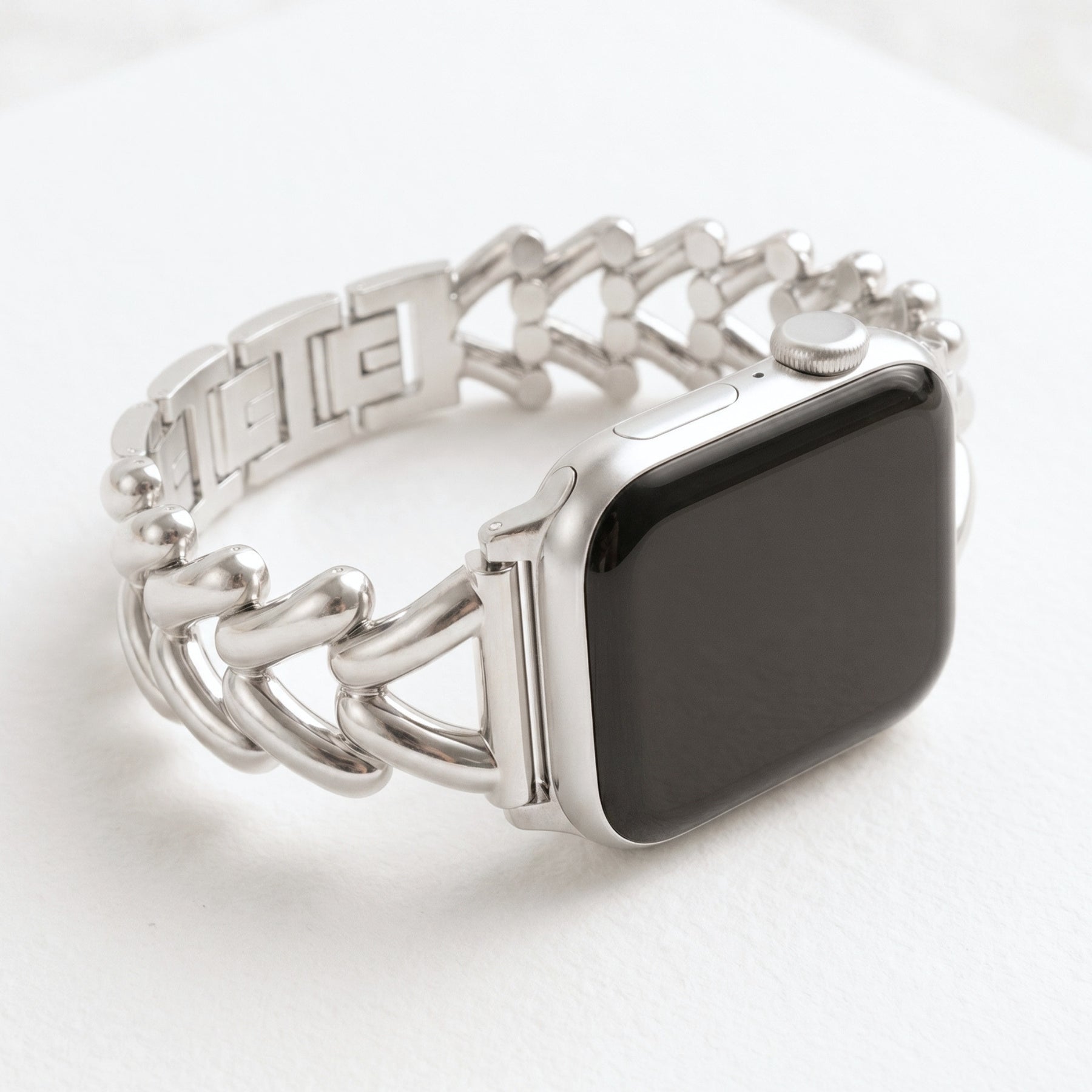 Bracelet de luxe en tresse de platine pour Apple Watch
