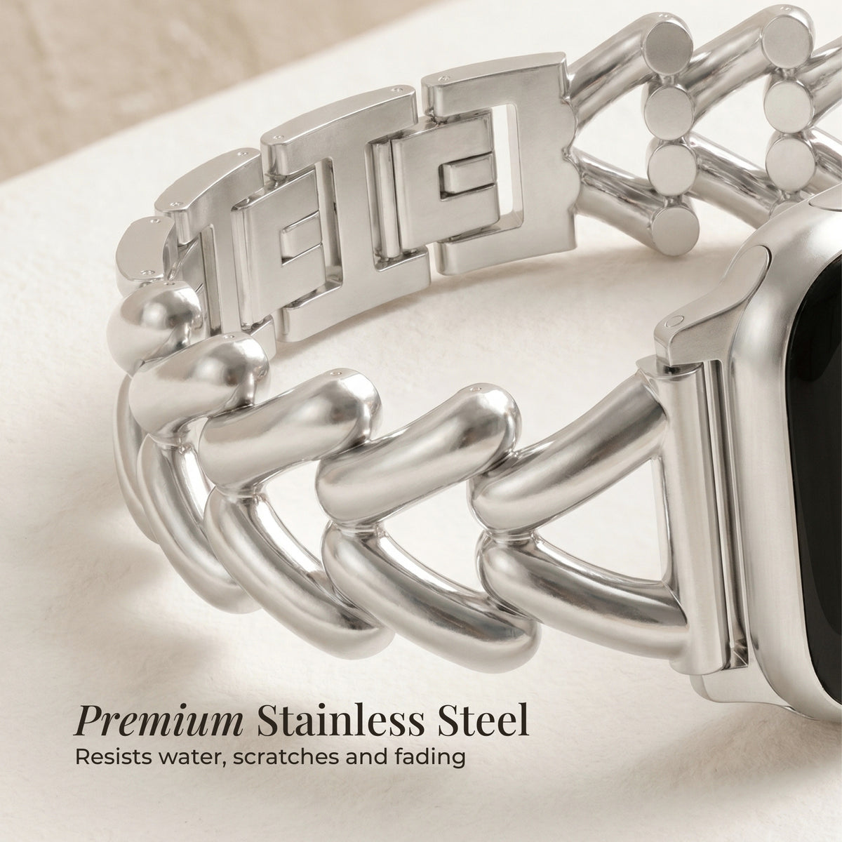 Bracelet de luxe en tresse de platine pour Apple Watch