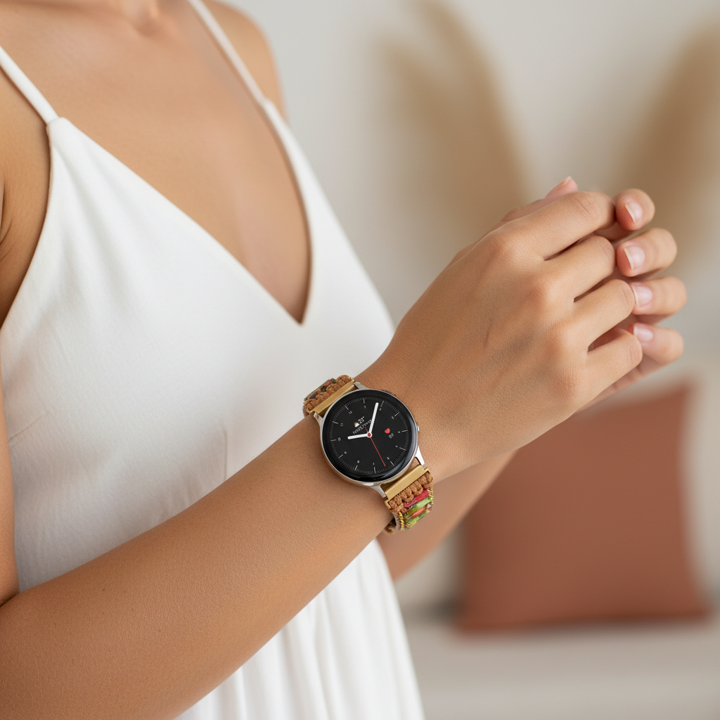 Bracelet de montre Samsung Galaxy en jaspe de la forêt tropicale