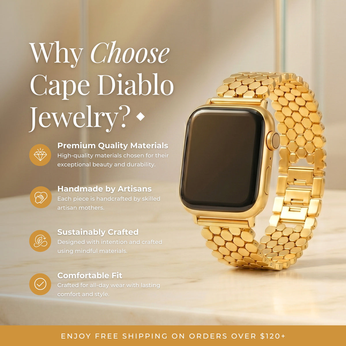 Bracelet Apple Watch de luxe en nid d'abeille argenté