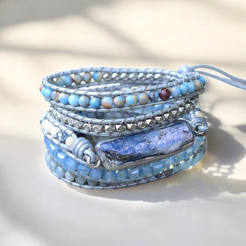 Heilender Topas Königin Silber Wickelarmband