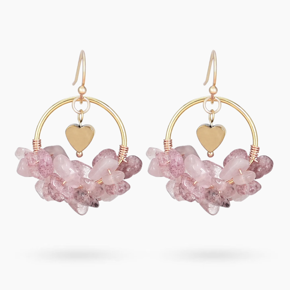 Boucles d'oreilles Pierres d'Amour Saint Valentin