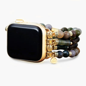 Bracelet Apple Watch extensible en agate vintage