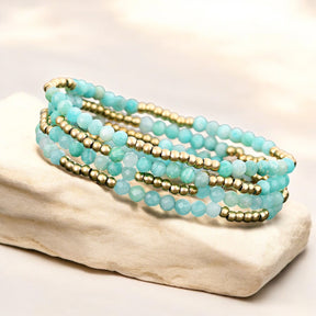 Leuchtendes Amazonit-Armband-Set