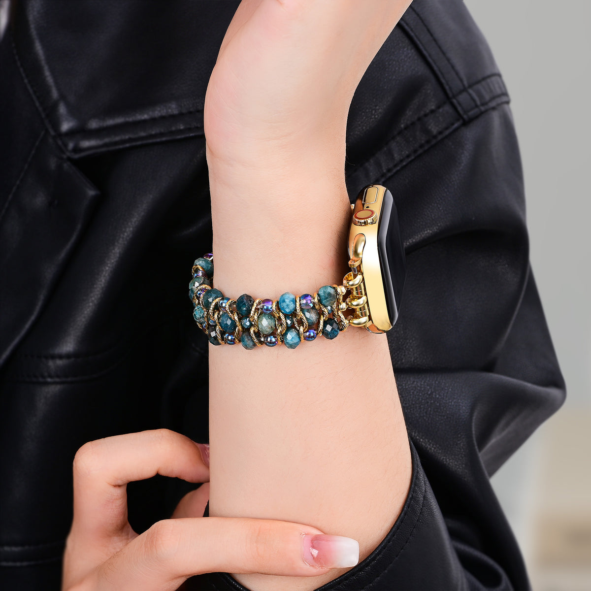 Crystal Shores Geflochtenes Stretch-Armband für Apple Watch