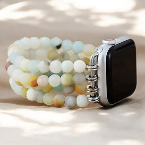 Bracelet extensible en jaspe amazonite pour Apple Watch