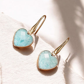 Boucles d'oreilles goutte d'amour en amazonite