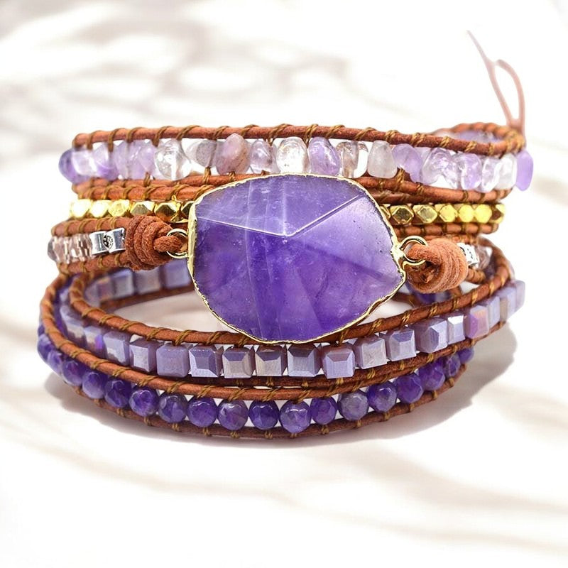 Bracelet manchette impérial Améthyste