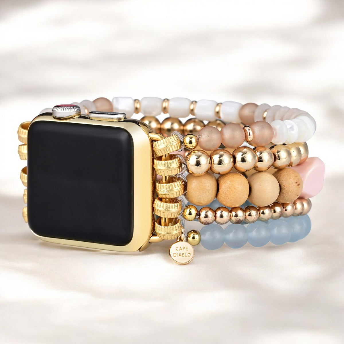 Bracelet Apple Watch extensible Abricot Brume