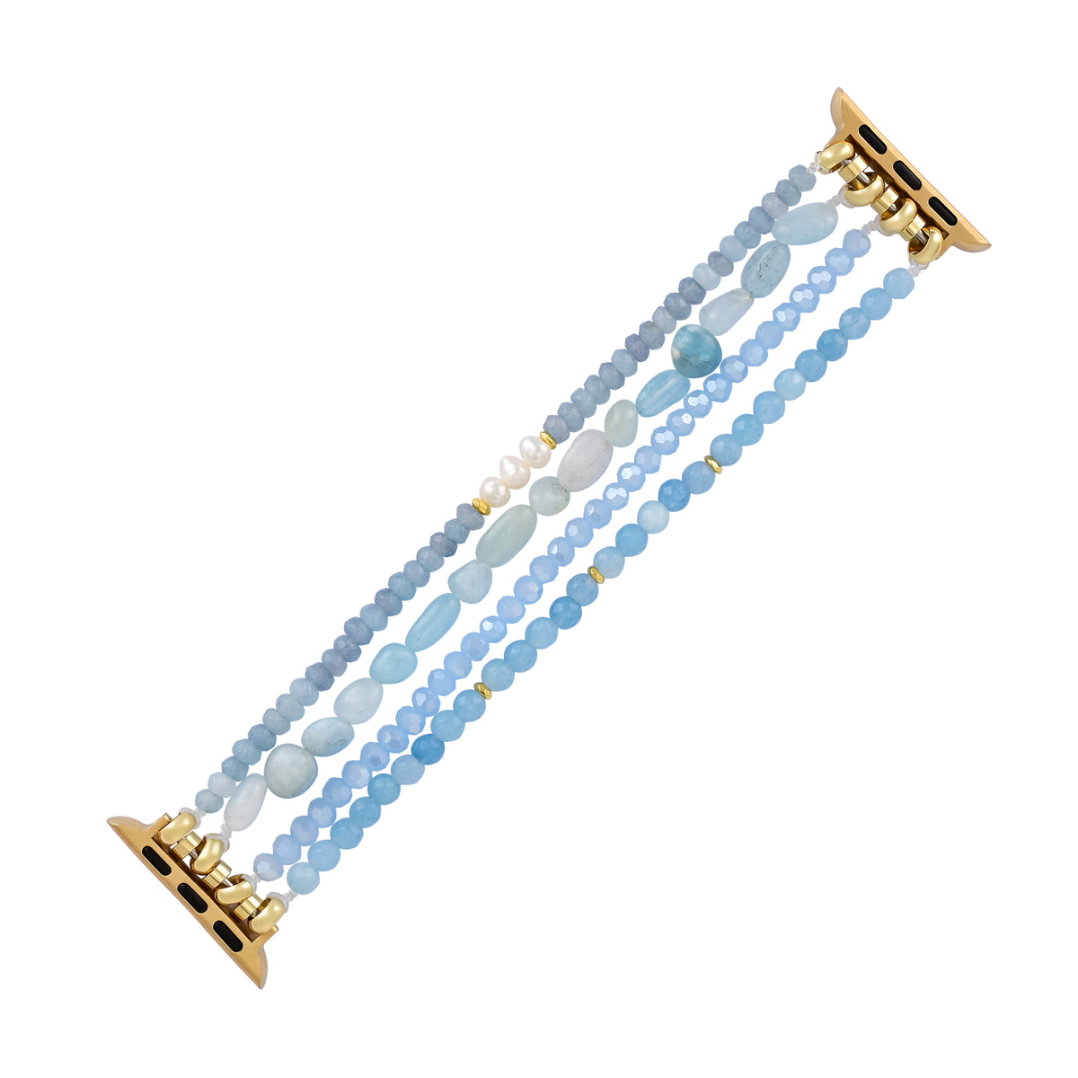Bracelet Apple Watch Sérénité en jade aigue-marine