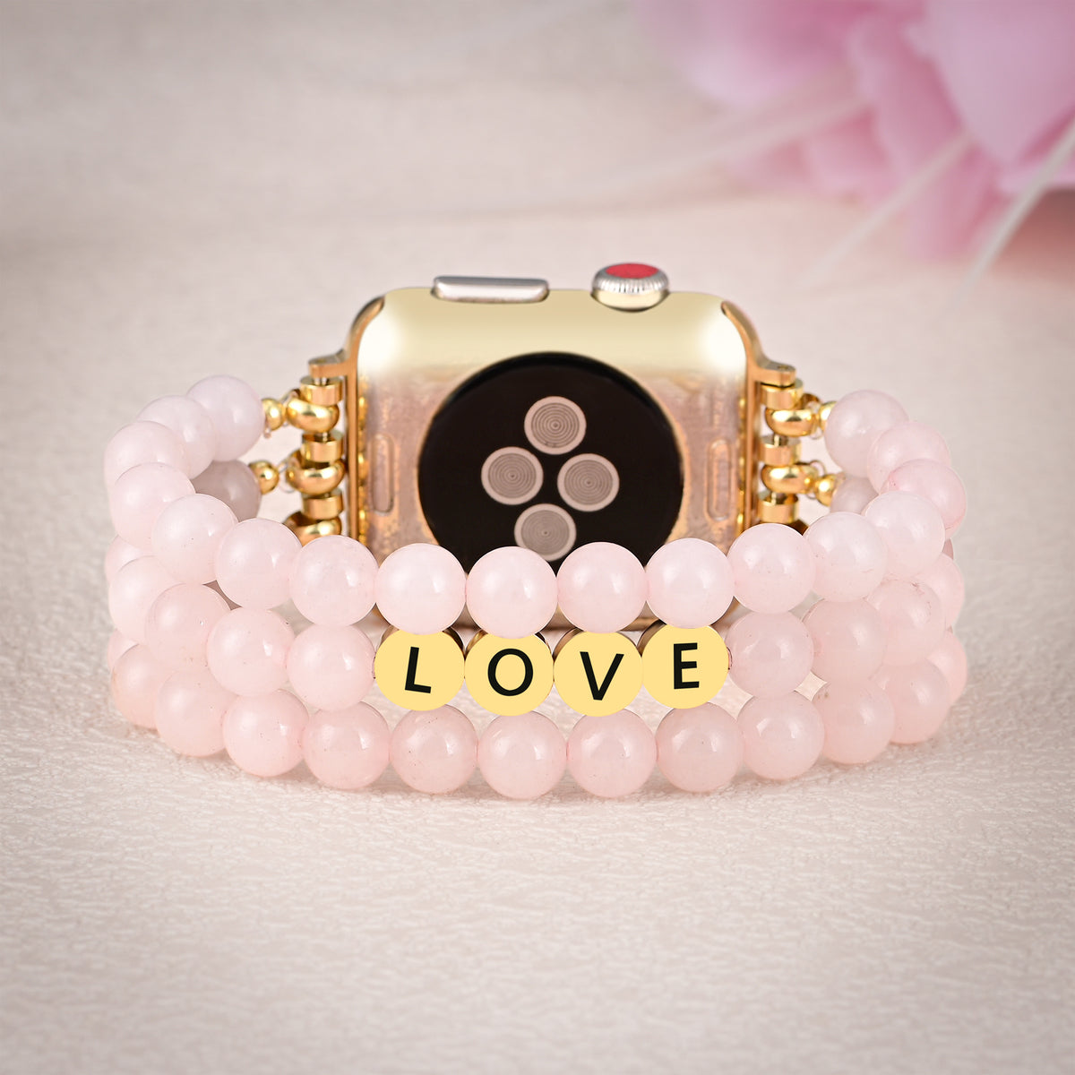 Bracelet Apple Watch Inspiration Amour Quartz Rose