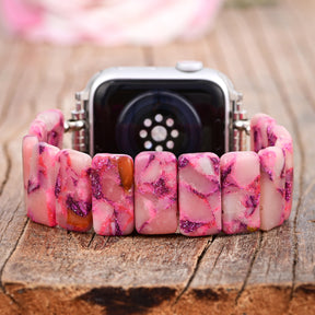 Bracelet tressé Apple Watch en amazonite rêve