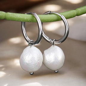 Boucles d'oreilles créoles en perles et agates Golden Grace