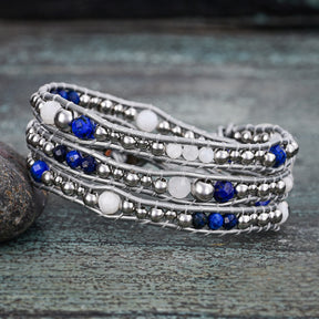 Himmlisches Lapis Schutz Wickelarmband