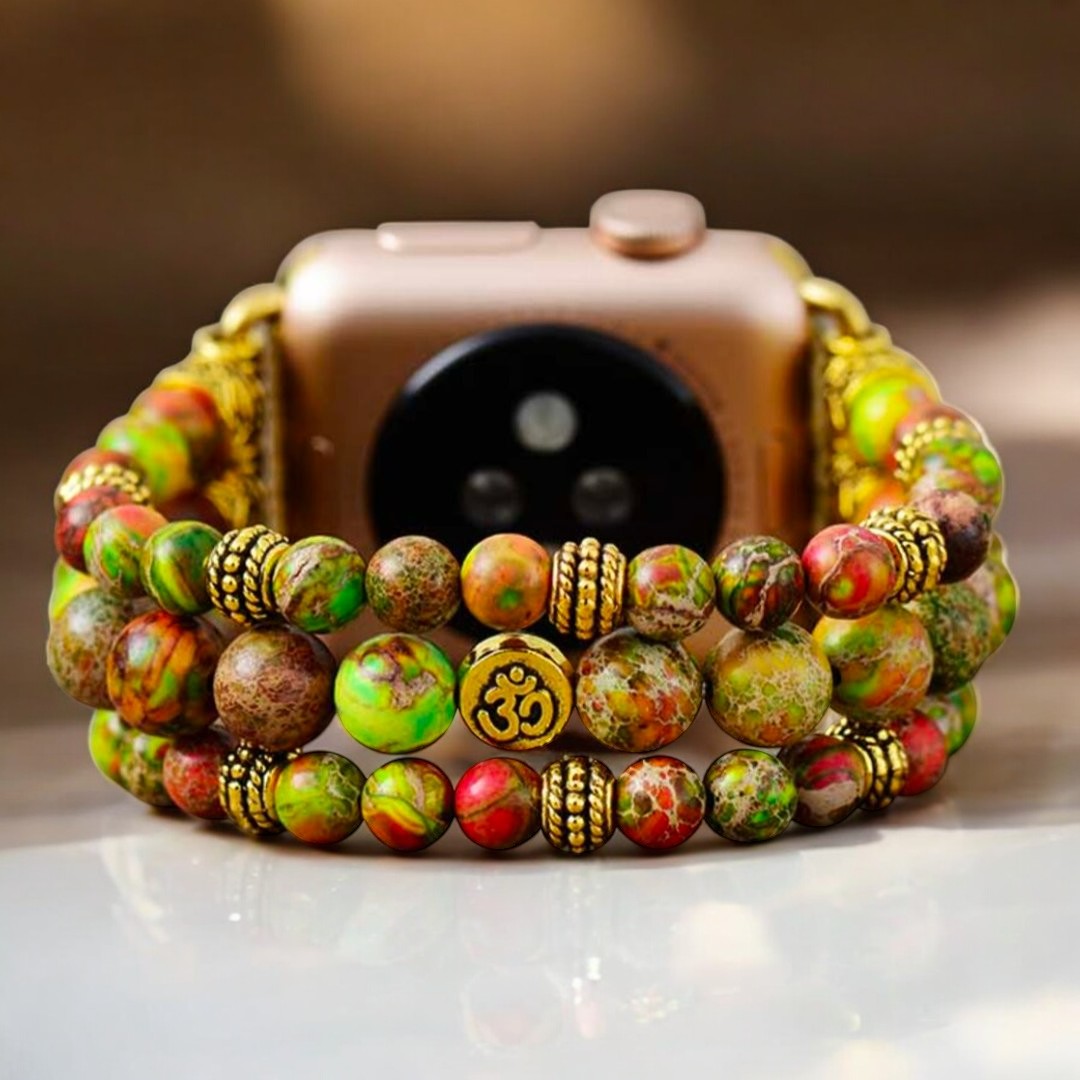 Stretch-Armband Apple Watch mit Nadelbaum-Jaspis