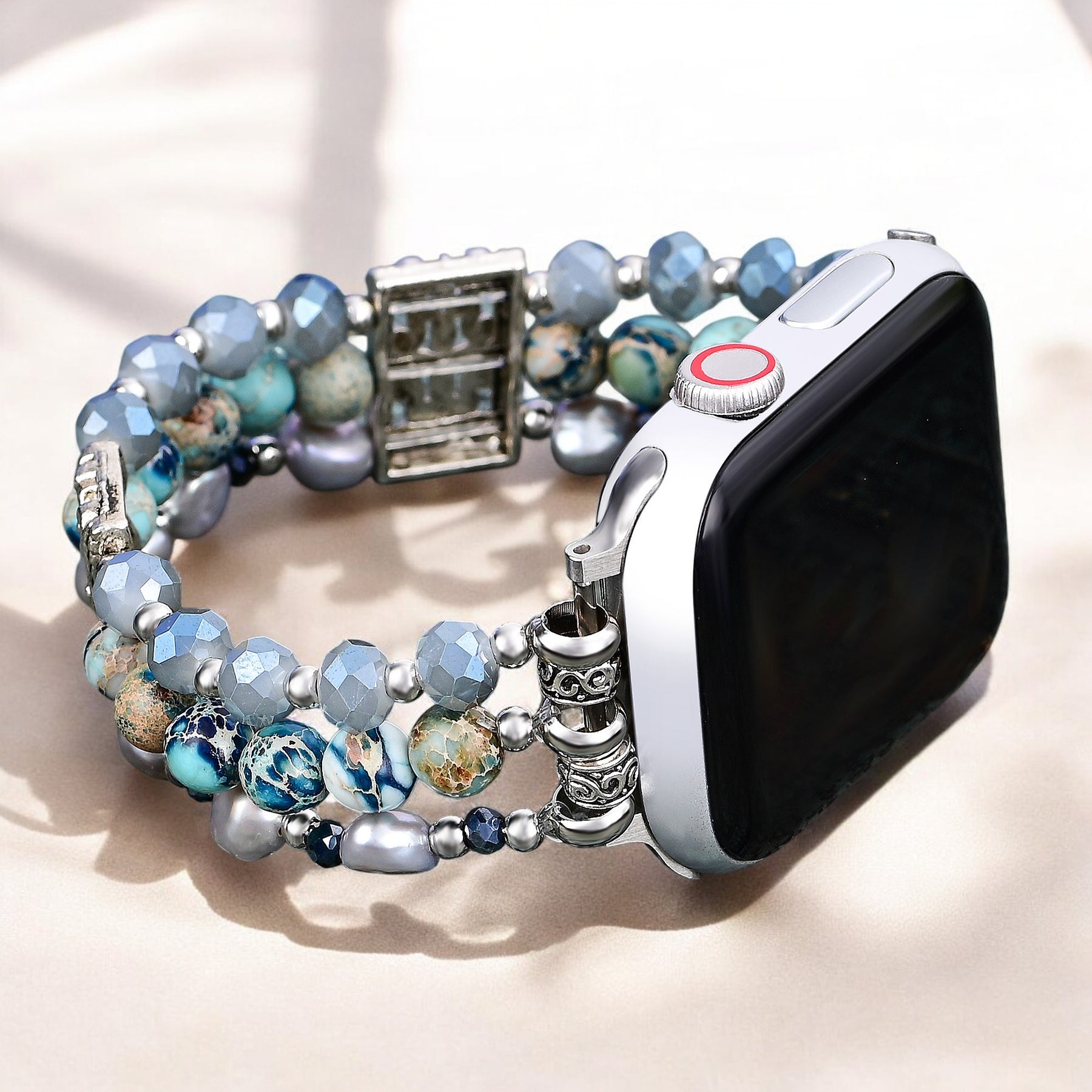Artisanaler Jasper Nomadic Stretch Apple Watch Armband